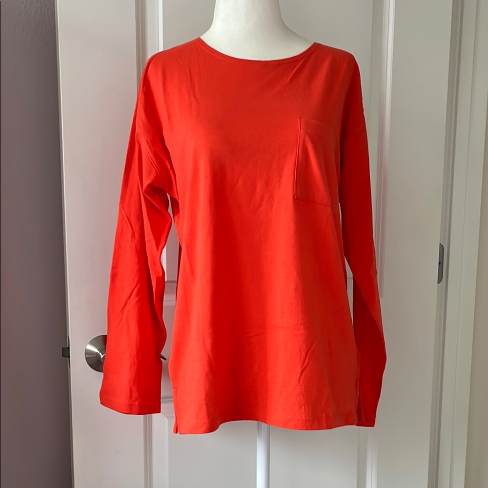 I Crew Relaxed Long Sleeve Orange T-shirt